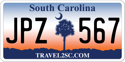 SC license plate JPZ567