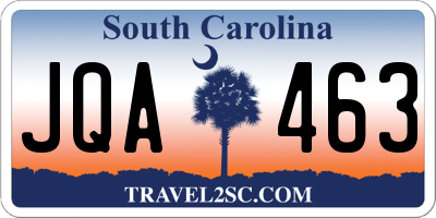SC license plate JQA463