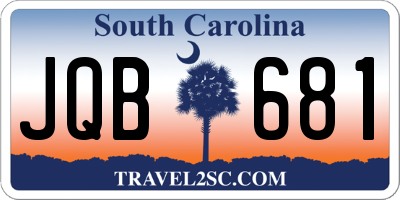 SC license plate JQB681