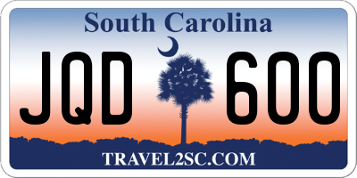 SC license plate JQD600