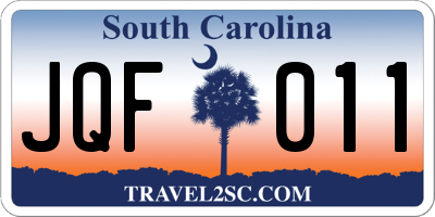 SC license plate JQF011