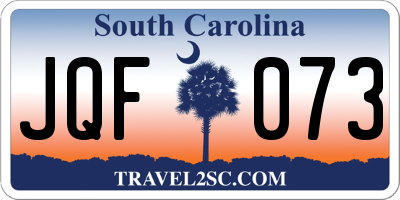 SC license plate JQF073