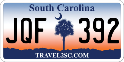 SC license plate JQF392
