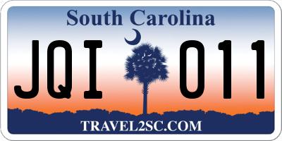 SC license plate JQI011