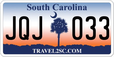 SC license plate JQJ033