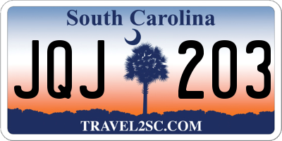 SC license plate JQJ203