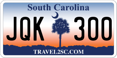 SC license plate JQK300