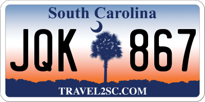 SC license plate JQK867