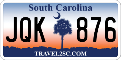 SC license plate JQK876
