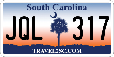 SC license plate JQL317