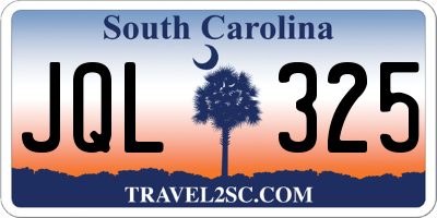 SC license plate JQL325