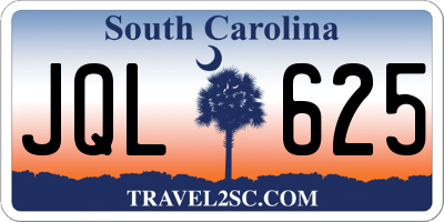 SC license plate JQL625