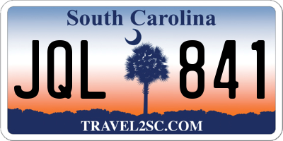 SC license plate JQL841
