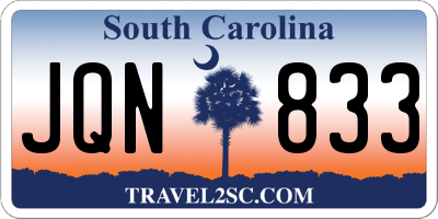 SC license plate JQN833