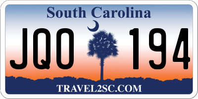 SC license plate JQO194