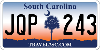 SC license plate JQP243