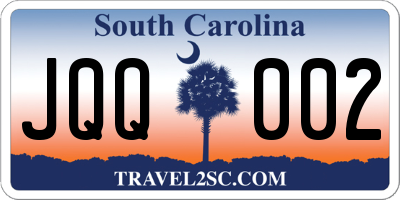 SC license plate JQQ002