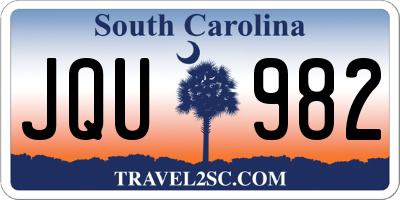 SC license plate JQU982
