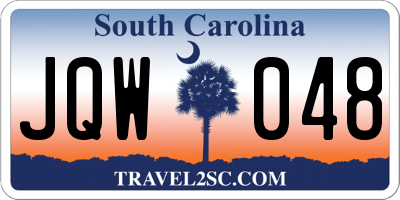 SC license plate JQW048