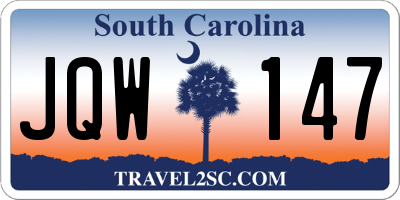 SC license plate JQW147