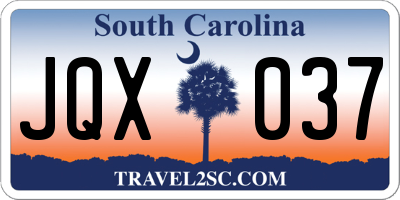 SC license plate JQX037