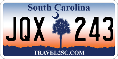 SC license plate JQX243