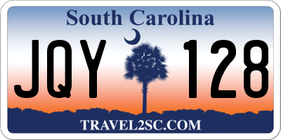 SC license plate JQY128