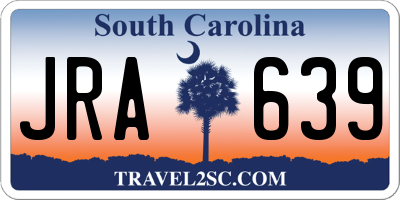 SC license plate JRA639