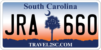 SC license plate JRA660