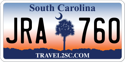 SC license plate JRA760