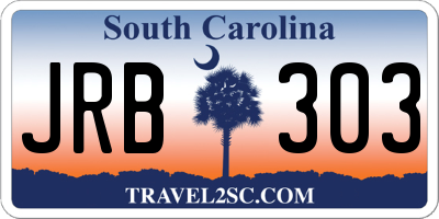 SC license plate JRB303