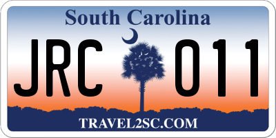 SC license plate JRC011