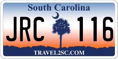 SC license plate JRC116