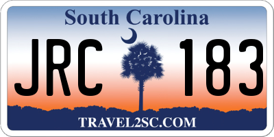 SC license plate JRC183