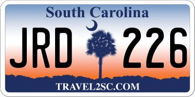 SC license plate JRD226