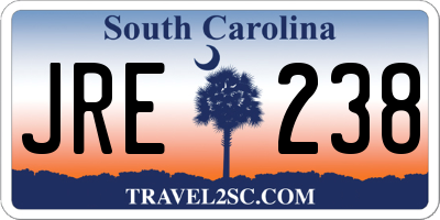 SC license plate JRE238