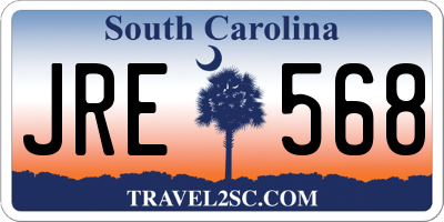 SC license plate JRE568