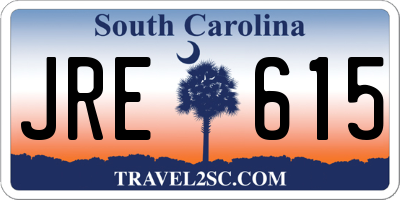 SC license plate JRE615