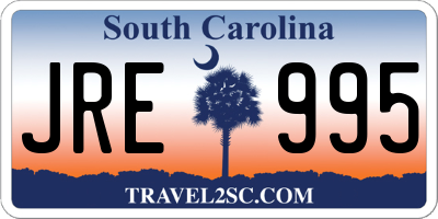 SC license plate JRE995