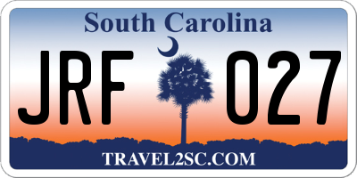 SC license plate JRF027