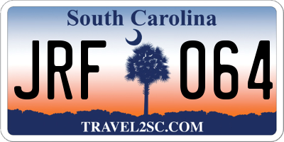 SC license plate JRF064