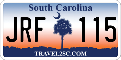 SC license plate JRF115