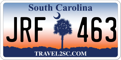 SC license plate JRF463