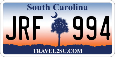 SC license plate JRF994