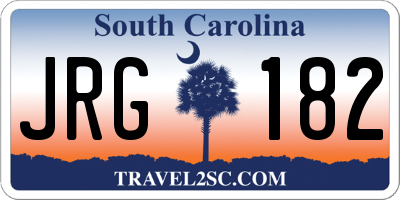 SC license plate JRG182