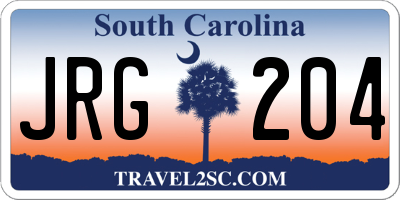 SC license plate JRG204