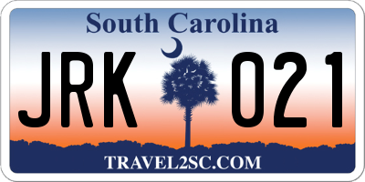 SC license plate JRK021