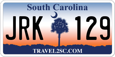SC license plate JRK129