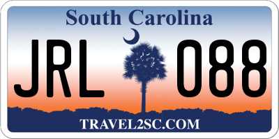 SC license plate JRL088