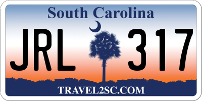 SC license plate JRL317